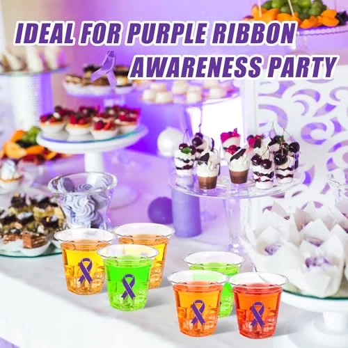 Ribbon Cups Cancer Awareness Epilepsy Pancreatic Cancer Ribbon Domestic Violence Awareness Alzheimers for Party Decorations Supplies view 4