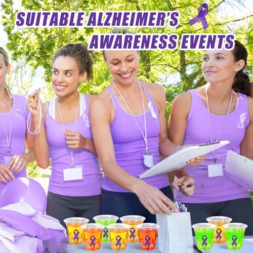 Ribbon Cups Cancer Awareness Epilepsy Pancreatic Cancer Ribbon Domestic Violence Awareness Alzheimers for Party Decorations Supplies view 5