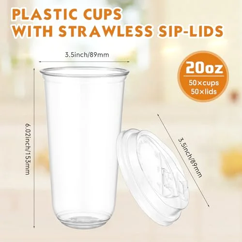 Disposable Iced Plastic Cups with Lids view 8