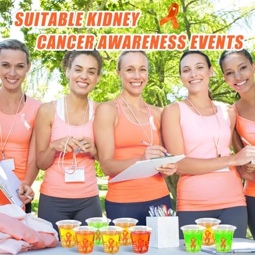 Cancer Awareness Plastic Cups Bulk Leukemia Awareness Products Ribbon Disposable Cups for Leukemia Kidney Cancer Sclerosis Lymphoma Buttons view 4