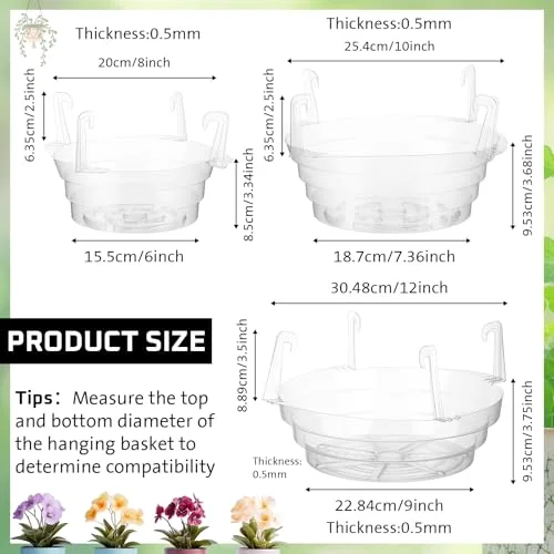 Hanging Plant Water Catcher Tray,8 10 view 2