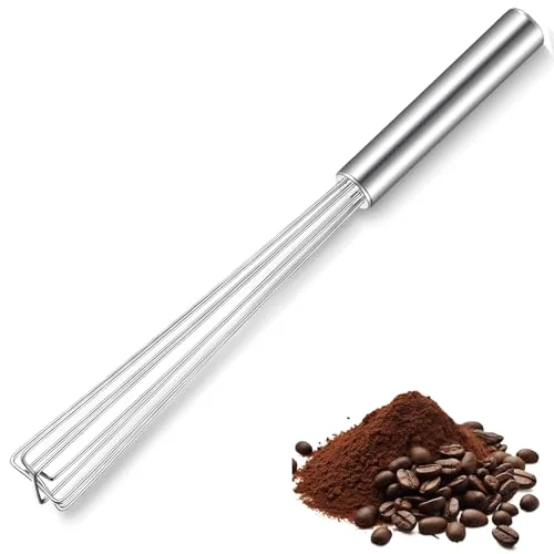 Espresso Whisk Tool 10.6" Long Handle Mini Whisk for Coffee Stirring Stainless Steel Triangular Design Fit Coffee Chocolate Milk, Mixing Tool for Commercial Home Use view 6