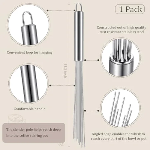 Barista Whisk Tool Long Handle 10 Needles Stirrer view 7