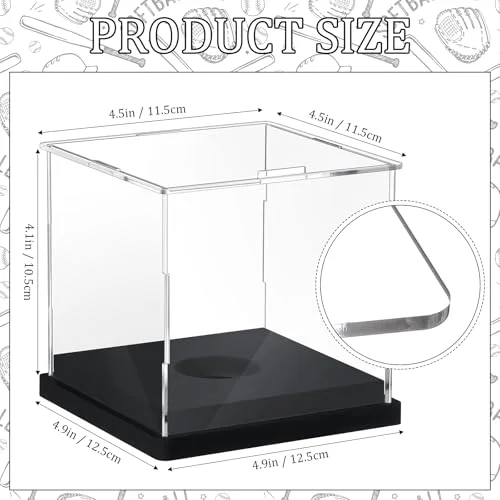 Softball Display Case Acrylic Softball Baseball Stand Holder UV Protected Memorabilia Ball Box Display Cube for Sports Ball Storage (Remove the Protective Film Before Use) view 3