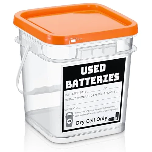 Battery Recycling Disposal Container with Label