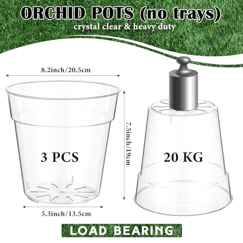 Nursery Pots Plastic Orchid Pot Extra Large Nursery Container with Holes for Plants () view 3