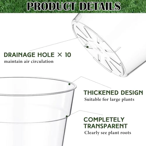 Nursery Pots Plastic Orchid Pot Extra Large Nursery Container with Holes for Plants () view 4
