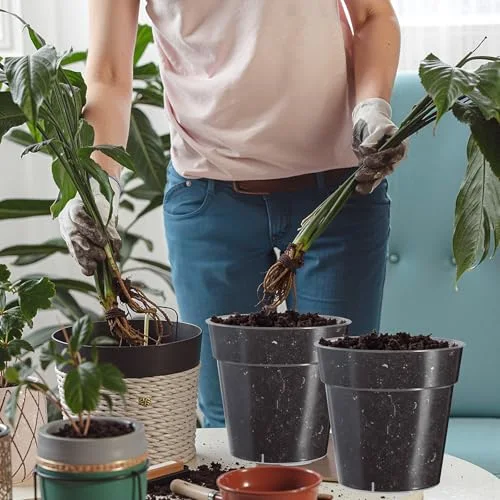 Nursery Pots Plastic Orchid Pot Extra Large Nursery Container with Holes for Plants () view 5