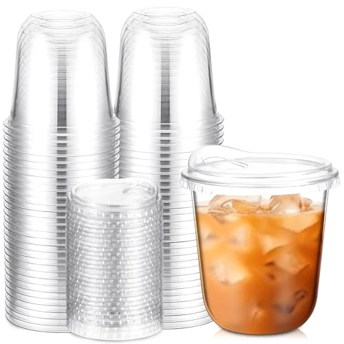 Plastic Cups with Lids Disposable Iced Coffee view 6