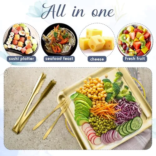 9" Chilled Serving Tray for Parties with Compartments Ice Chilled Party Platter Charcuterie Serving Board Cold Dish Dip with Forks Tongs for Fruit Seafood Vegetable Appetizer() view 10