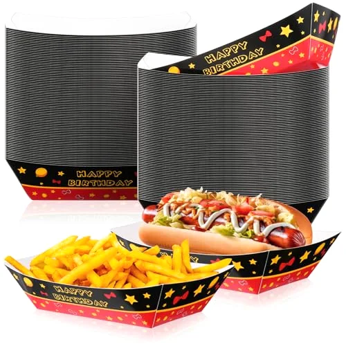 2lb Mouse Party Paper Food Trays for Cartoon Themed Birthday, Disposable Serving Trays for Mice Themed Birthday Party Baby Shower Supplies, Mouse and Friends