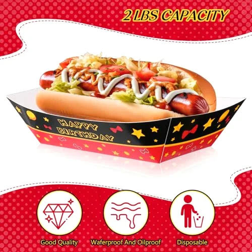 2lb Mouse Party Paper Food Trays for Cartoon Themed Birthday, Disposable Serving Trays for Mice Themed Birthday Party Baby Shower Supplies, Mouse and Friends view 3