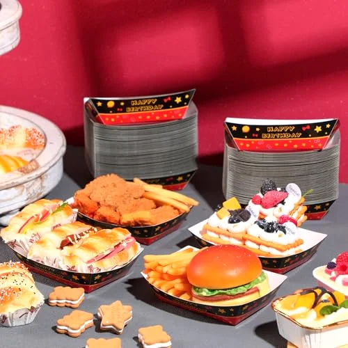 2lb Mouse Party Paper Food Trays for Cartoon Themed Birthday, Disposable Serving Trays for Mice Themed Birthday Party Baby Shower Supplies, Mouse and Friends view 4