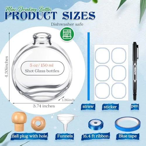 / Don Julio Tequila Bottles with Cork and Straw Mini Empty Flat Patron Bottles Reusable Tiny Liquor Jar Shot Glass with Silk Ribbon for Wedding Party Decoration view 7