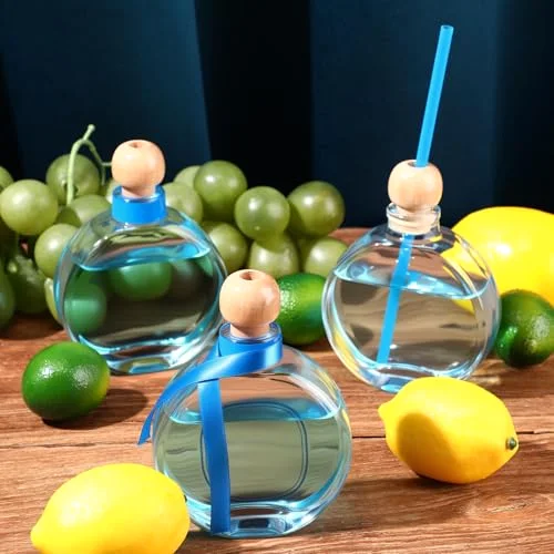 / Don Julio Tequila Bottles with Cork and Straw Mini Empty Flat Patron Bottles Reusable Tiny Liquor Jar Shot Glass with Silk Ribbon for Wedding Party Decoration view 10