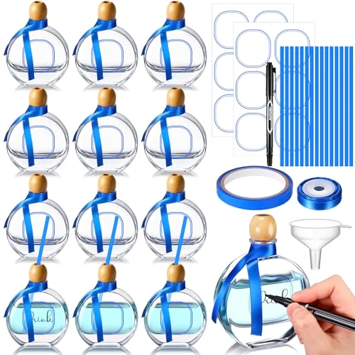 / Don Julio Tequila Bottles with Cork and Straw Mini Empty Flat Patron Bottles Reusable Tiny Liquor Jar Shot Glass with Silk Ribbon for Wedding Party Decoration