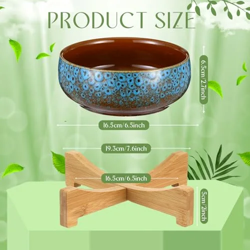 Lotus Bowl Planter with Base Ceramic Hydroponic Planter Water Lily Bowl for Planting Aquatic and Indoor Plants Household Ceramic Basin Decor() view 7
