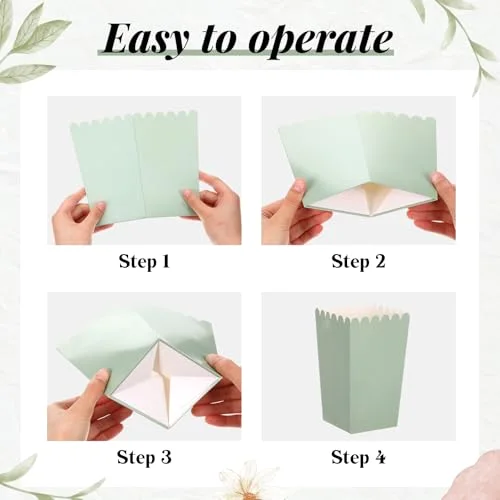 Popcorn Boxes and Treat Bag Set Bulk Wedding Popcorn Containers 6.7' Open Top Paper Popcorns Bag with Treat Candy Bags & Packing String for Party Movie (Gradient) view 8