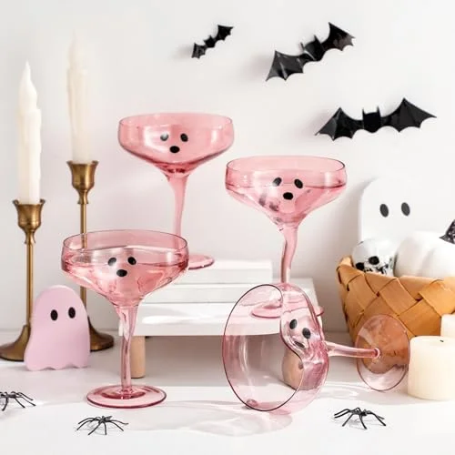 Halloween Ghost Martini Glasses Margarita Cups view 8