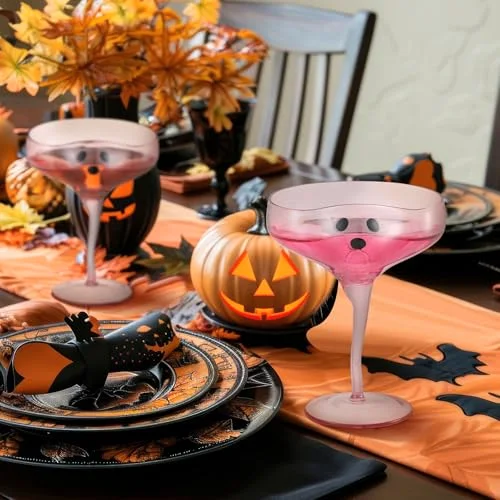 Halloween Ghost Martini Glasses Margarita Cups view 10