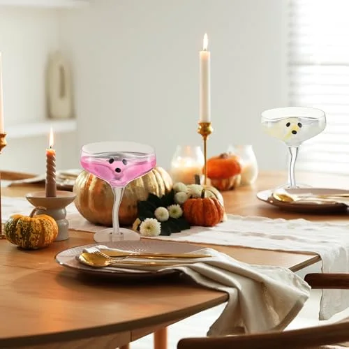 Halloween Ghost Martini Glasses Margarita Cups view 5