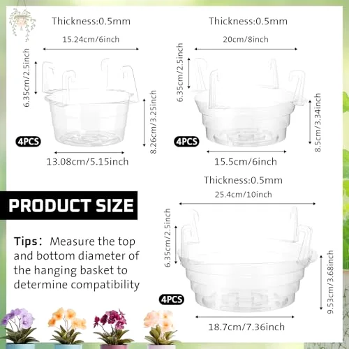 Hanging Plant Water Catcher Tray,6 8 view 2