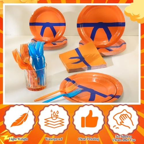 Anime Birthday Party Supplies Anime Plates Napkins and Forks Birthday Party Table Decorations Disposable Cake Tableware Set for 24 Guests view 4