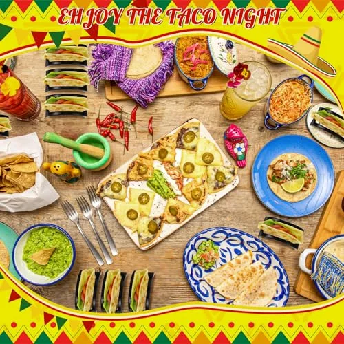 Single Taco Holder Stand Plastic Tray Plates Mexico Taco Holder for Tuesday Night Carnival Backyard Party Supplies, Dishwasher Microwave Safe view 8