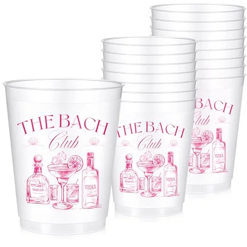 16 Bachelorette Party Plastic Cups Frosted Cute Bach Party Drinkware Reusable Cups Supplies Bridal Shower Favors Engagement Decorations Gift (,Last Rodeo) view 6