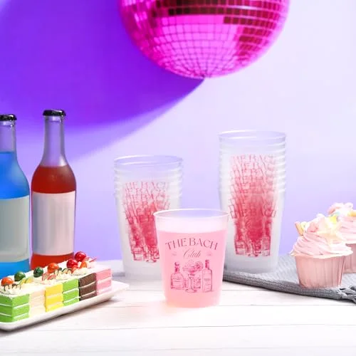 16 Bachelorette Party Plastic Cups Frosted Cute Bach Party Drinkware Reusable Cups Supplies Bridal Shower Favors Engagement Decorations Gift (,Last Rodeo) view 7
