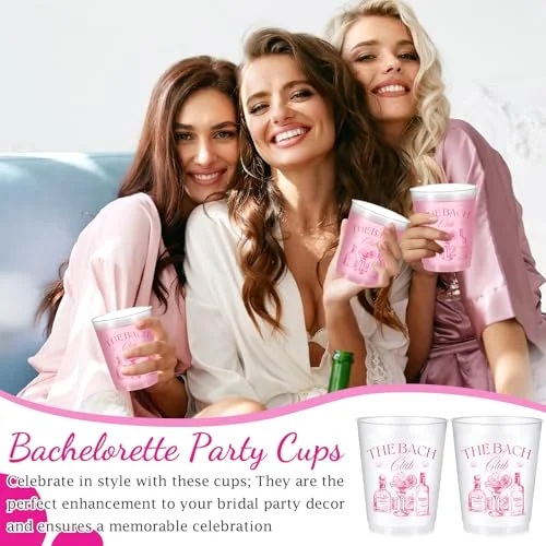 16 Bachelorette Party Plastic Cups Frosted Cute Bach Party Drinkware Reusable Cups Supplies Bridal Shower Favors Engagement Decorations Gift (,Last Rodeo) view 9