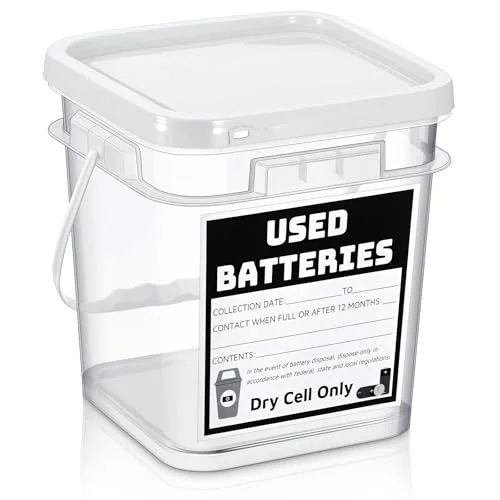 Battery Recycling Disposal Container with Label view 6