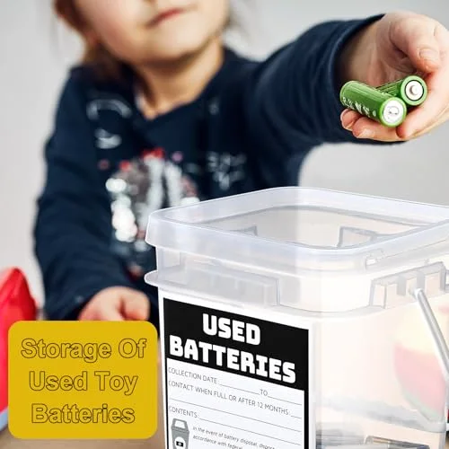 Battery Recycling Disposal Container with Label view 9