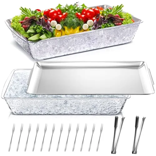 16" x 9.45" Chilled Serving Tray for Parties view 6