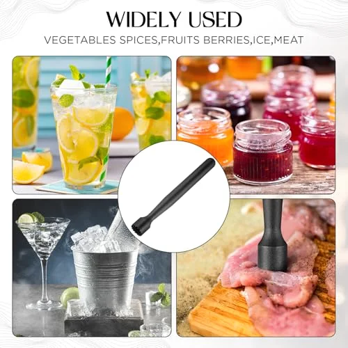 Muddler for Cocktails Plastic Bar Muddler Bulk Bar Accessories Tools Set for Home Ice Crusher Bartender Accessories Mojito Fruit Drink(Classic) view 9