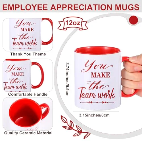 Employee Appreciation Gifts Include Thank You Staff Mug Gift Set Appreciation Mugs Inspirational Pens Tags for Employee Staff Team Group (,Retro) view 7