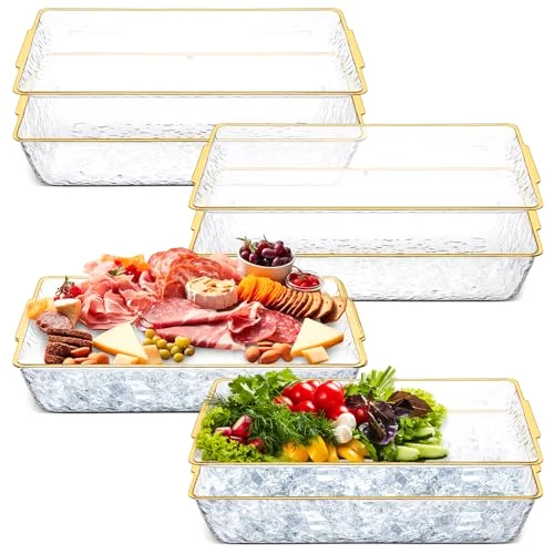 16" x 9" Chilled Serving Tray with Compartments Rim view 6