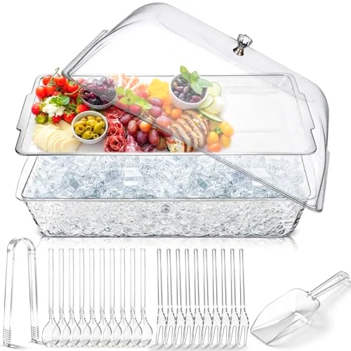 16" x 9" Chilled Serving Tray with lids