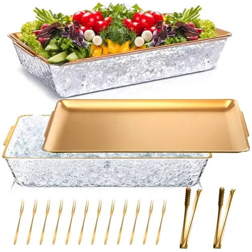 16" x 9.45" Chilled Serving Tray for Parties