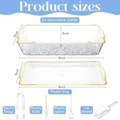 16" x 9" Chilled Serving Tray with lids-A view 2