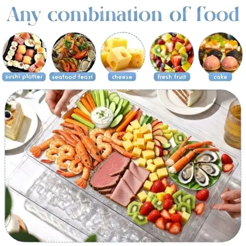 16" x 9" Chilled Serving Tray for Parties Glitter view 9
