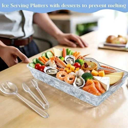 16" x 9" Chilled Serving Tray for Parties Glitter view 10