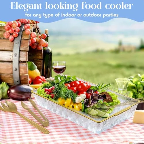 16" x 9" Chilled Serving Tray for Parties Glitter view 5