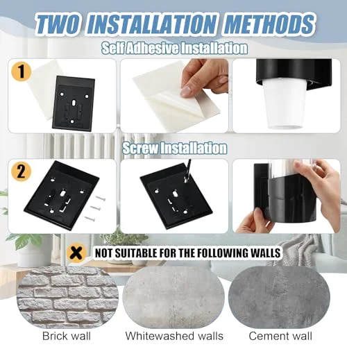 Cup Dispenser Pull Type Automatic Remover Fit to Plastic Water Machine Cup Holder Wall Mount Bathroom Home Office Hospital (Classic) view 9