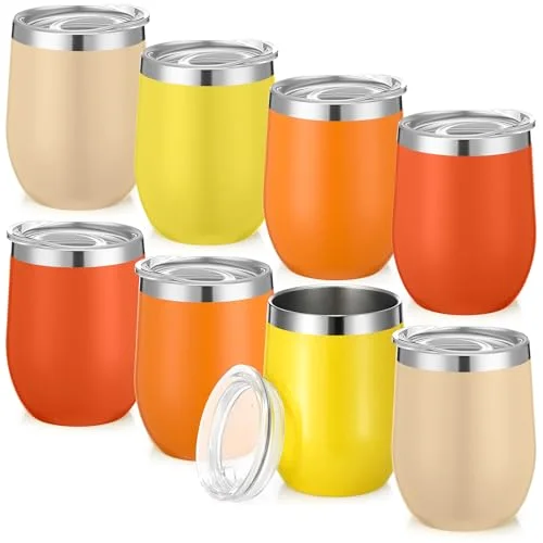 Wine Tumbler Bulk with Lid Gradient Color Stainless Steel Insulated Wine Tumbler Bachelorette Cups Reusable Travel Mug for Women Mother Wedding Party(Gradient)