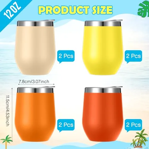 Wine Tumbler Bulk with Lid Gradient Color Stainless Steel Insulated Wine Tumbler Bachelorette Cups Reusable Travel Mug for Women Mother Wedding Party(Gradient) view 2