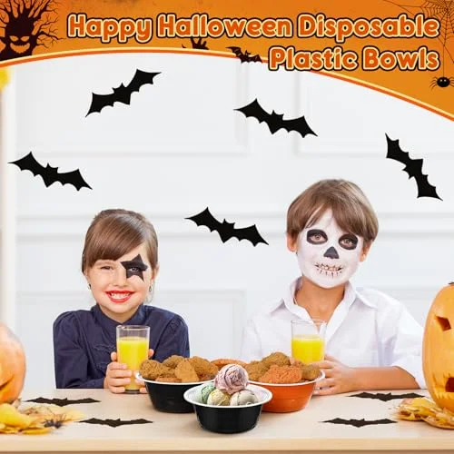 Halloween Party Cup Bowls Disposable Plastic Bowls for Snacks, Salads and Desserts for Birthday, Thanksgiving, Trick or Treat, Holiday Event( and) view 4