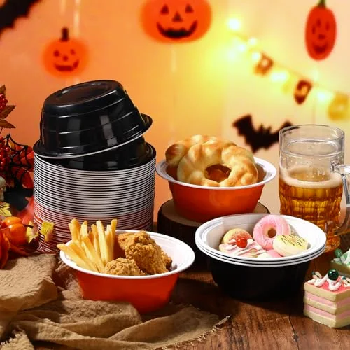 Halloween Party Cup Bowls Disposable Plastic Bowls for Snacks, Salads and Desserts for Birthday, Thanksgiving, Trick or Treat, Holiday Event( and) view 5
