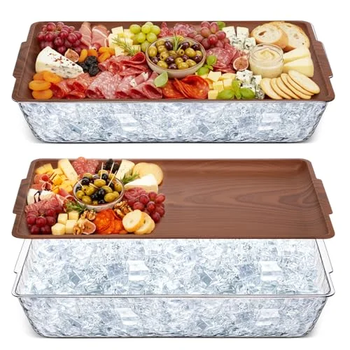 16" x 9" Plastic Chilled Serving Tray for Parties