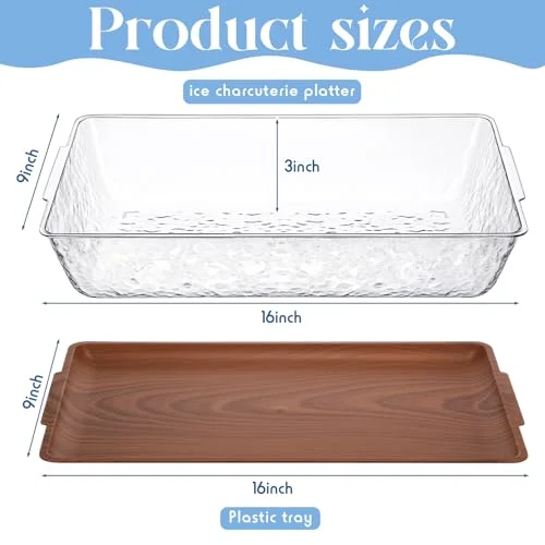 16" x 9" Plastic Chilled Serving Tray for Parties view 2